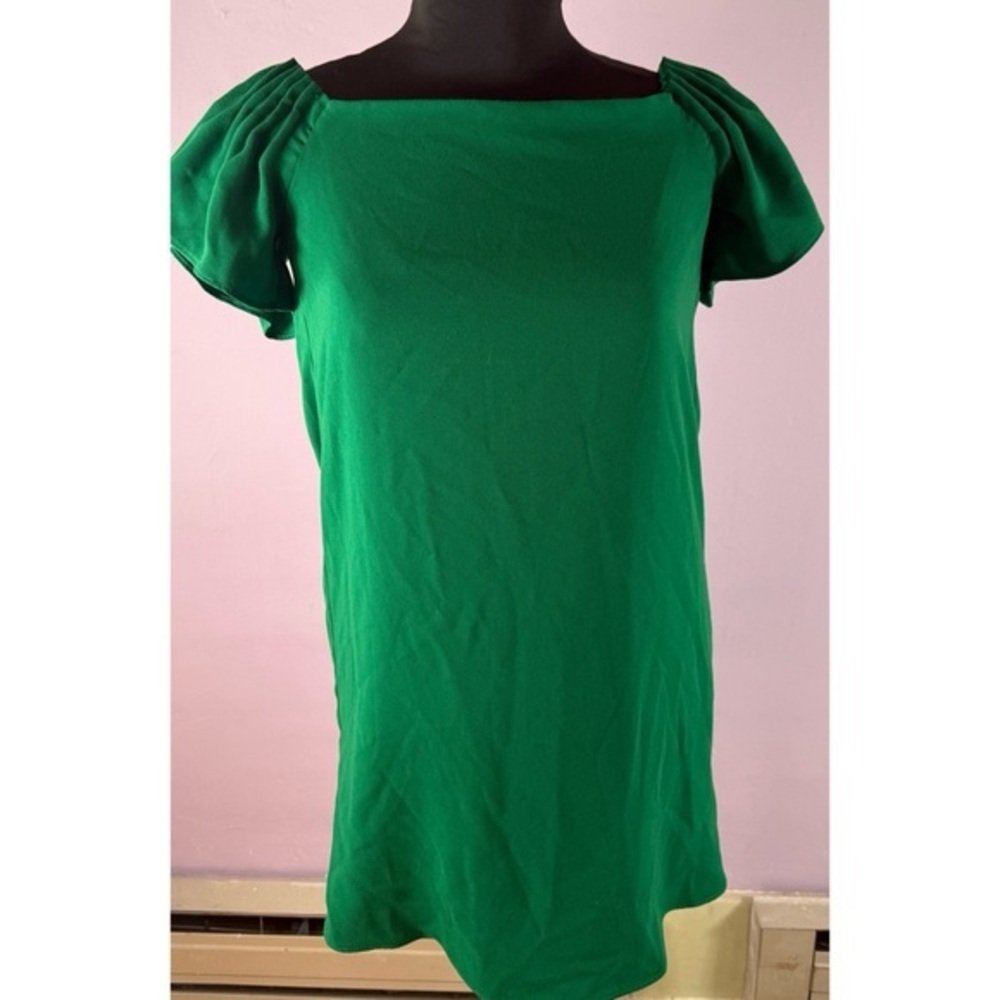 Trina Turk Emerald Green Puff Sleeve Dress